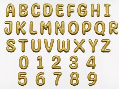 Balloons Alphabet and Numbers 3D model