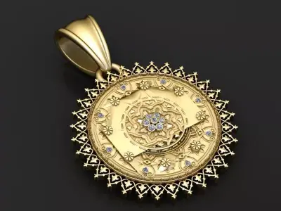  ornate  pendant 3D printable model  3D print model