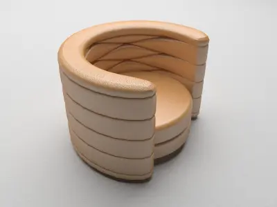 Round Armchair 3D model
