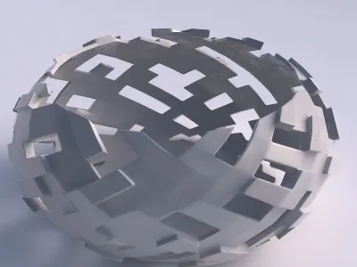 Bowl spheric squeezed wide with cuts and bulges 3D print model