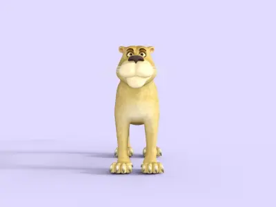 Cartoon Lioness Rigged 3D model