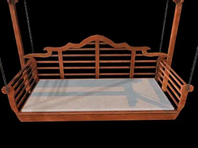 Wooden Swing Low-poly 3D model