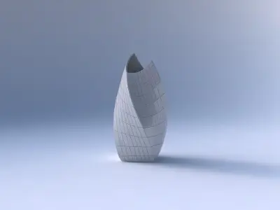 Vase twisted double arc quadratic with grid plates 3D print model
