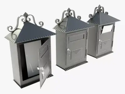 Wall Mounted Wrought Iron Mailbox 3D model