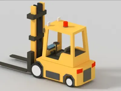 low poly clark Low-poly 3D model forklift truck Low-poly 3D model