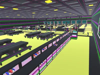 9t5 Low Poly Bowling Alley Low-poly 3D model