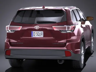 Toyota Highlander 2015 VRAY 3D model