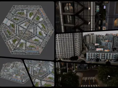 Hexagon City endless run 3D model