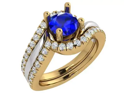 Round Cut Diamond Ring 3654 3D print model