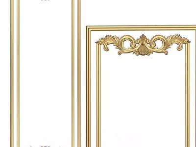Boiserie Carved Decoration Panel 05 Low-poly 3D model