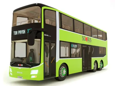 Singapore bus MAN ND 323F 3D model