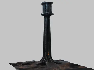 Biopunk HR Giger COLUMN  Low-poly 3D model