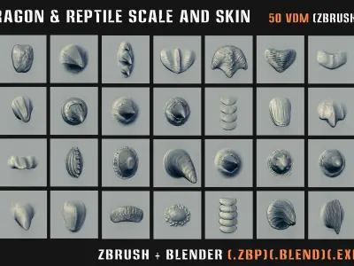 200 Dragon and Reptile Scale and Skin -VDM -Alpha -VOL03 3D model