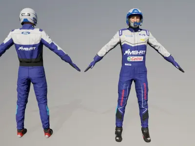 Rally Pilot  Low-poly 3D model