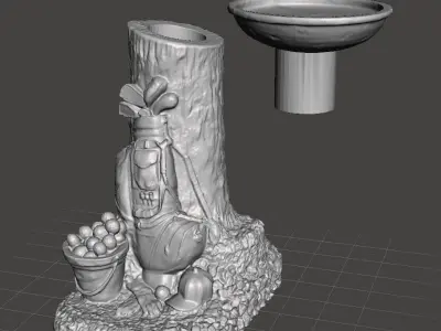 Golf themed collection plate decoration large candle holder 3D print model