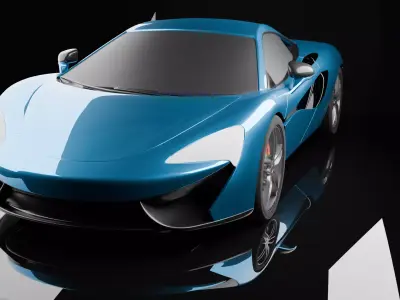 McLaren 750s spider 2024 in parking lot Low-poly 3D model