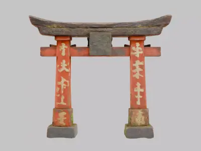 Japanese Torii Gate Low-poly 3D model purchase