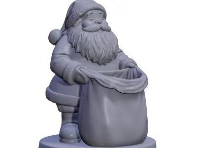 Santa Claus with a Gift Sack 3D print model