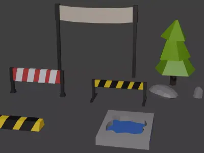 Street Pack  Free low-poly 3D model