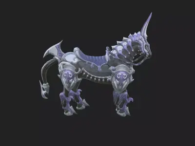 Medieval mount animation Low-poly 3D model