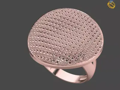 Women Stone Rings Diamond 3D print model 5