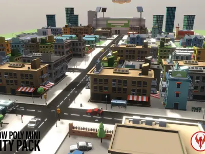 Low Poly Mini City Pack Low-poly 3D model