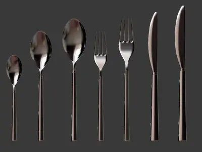 Cutlery Set V2 3D model