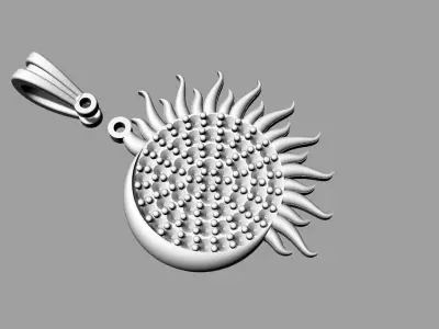 Sun Jewelry Pendant Gold 3D print model