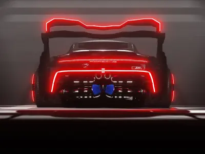 Cyberpunk styled Porsche 911 GT 3  3D model