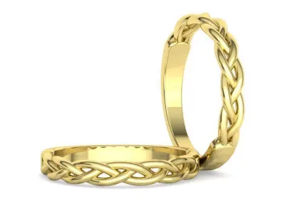 braided wedding band ring 3dprint model 3D print model