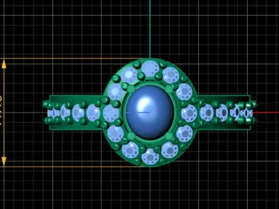 STYLISH PEARL RING 3D PRINTABLE MODEL 3D print model