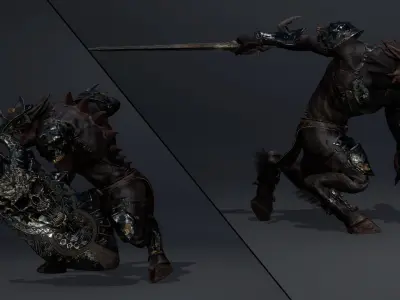 Mist Swordman Arm2 Brutal Low-poly 3D model