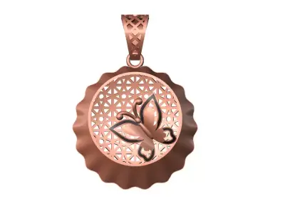 074 - Butterfly Jali Pendant for Girls - Ladies Pendant 3D print model