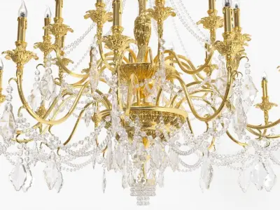 Classic bronze chandelier  0002 3D model