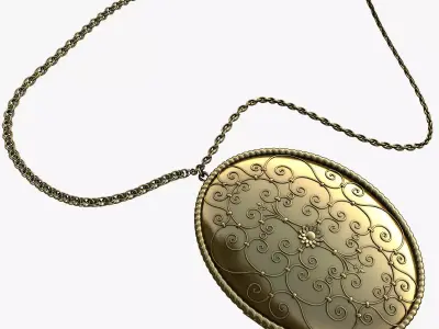 Pendant gold 3D model
