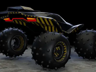 Mini MonsterTruck Low-poly 3D model