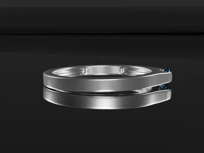 Ring with diamond 3D model Low-poly 3D model