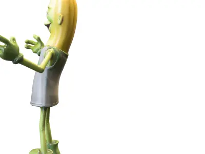 Cartoon Banana Character Low-poly 3D model