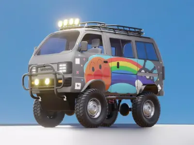 Suzuki Carry Minivan Concept Low-poly 3D model