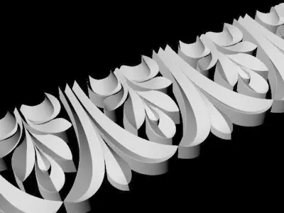 Central decor ornament for furniture 3D model 160