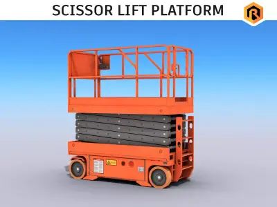 Scissor Lift Platform Low-poly 3D model