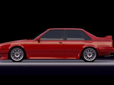80s sports coupe Low-poly 3D model