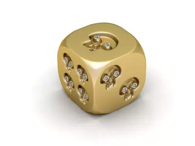  skull-themed luxury dice design 3D print model