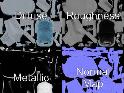 Stone Fountain with Waterfall Archway Model Pack Low-poly 3D model