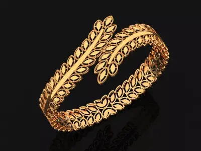 1297 Vine and Leaf Kada 14gm 3D print model