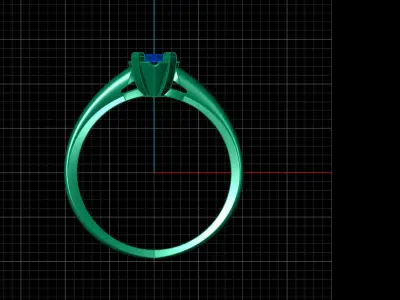 STL 3DM Print Ready Women Diamond Ring Lightweight Printable  3D print model 105