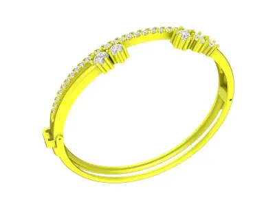 A7552 Luxury Korean Style Diamond Bangle Bracelets 3D print model