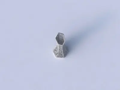 Vase squeezed and bent hexagon with dense twisted organic lat... 3D print model