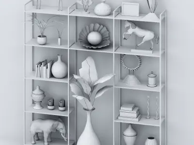 Decorative shelf Low-poly 3D model