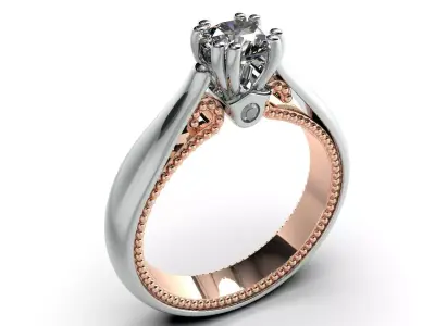 Diamond jewelry ring 3D print model